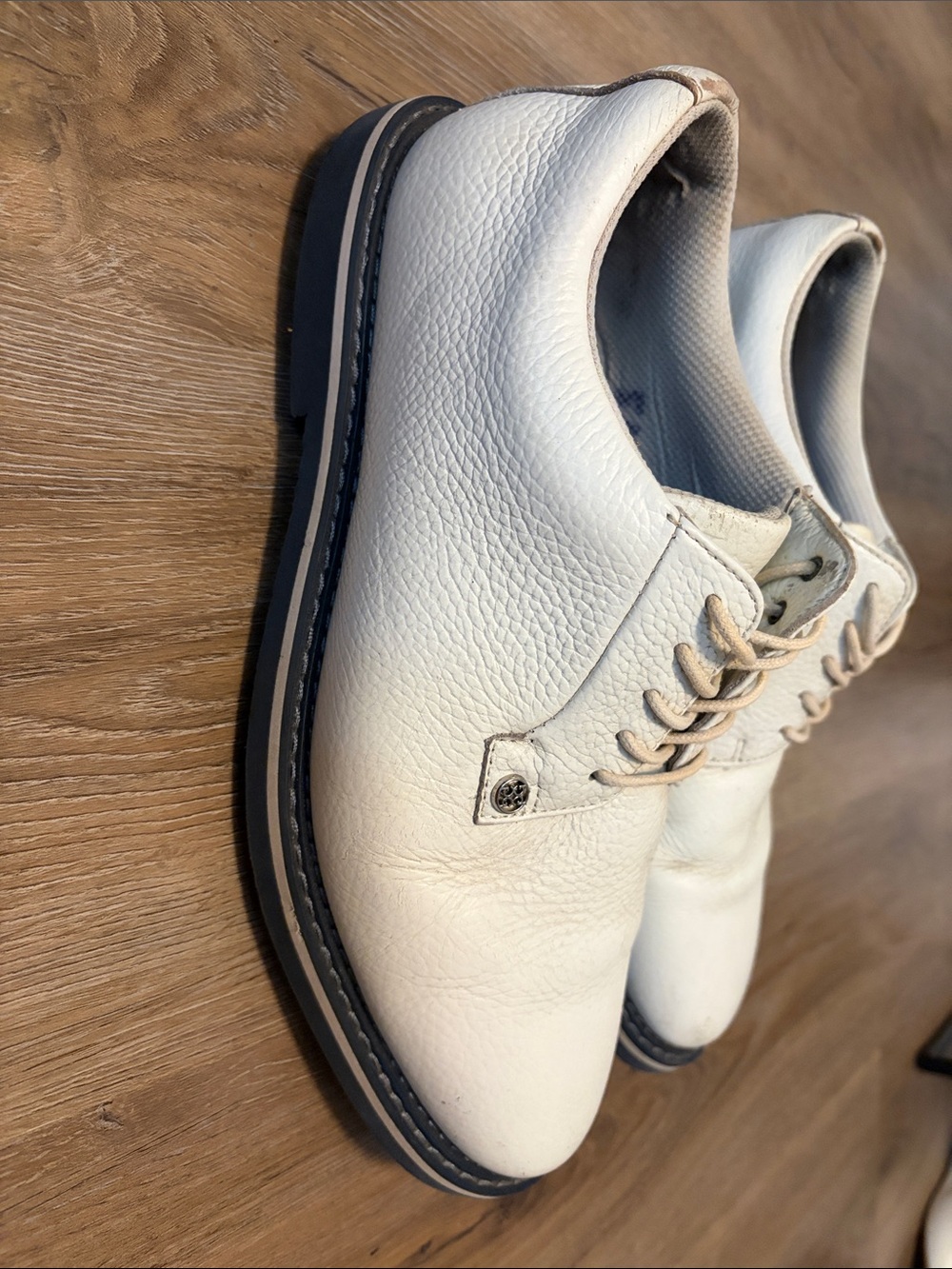 G/Fore Men's White Leather Golf Lace-Up Shoes